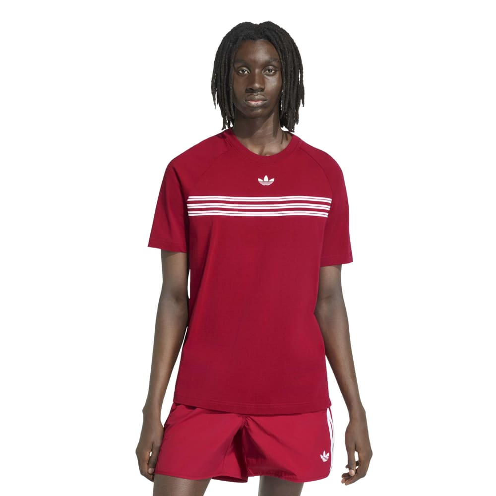Adidas Chest Stripes Tee - Team Victory Red