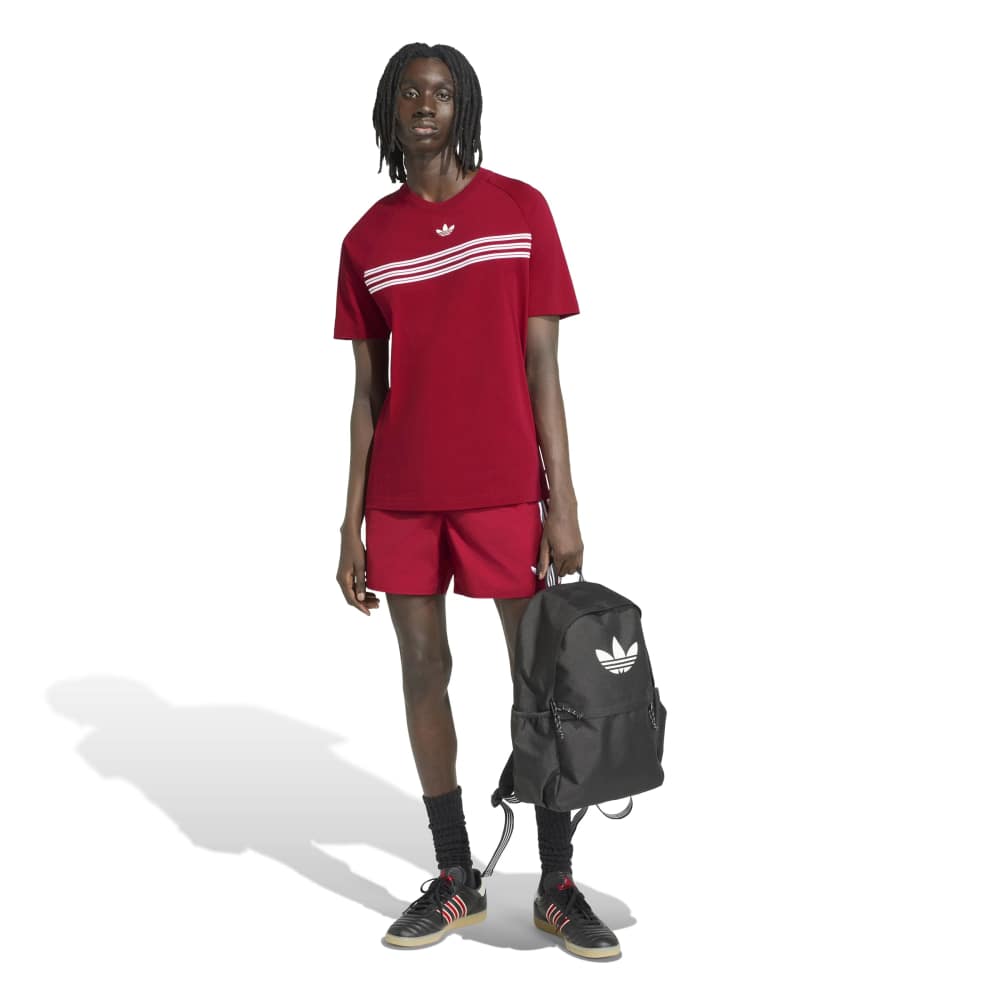 Adidas Chest Stripes Tee - Team Victory Red