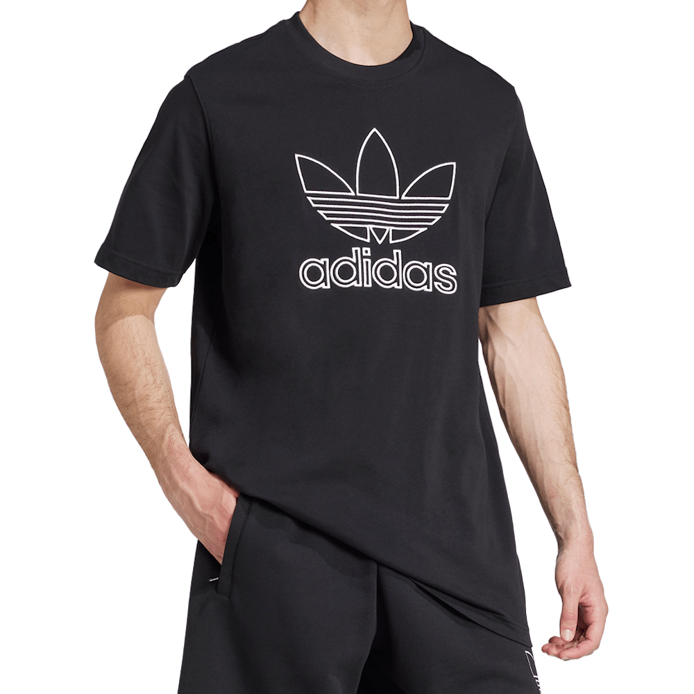 adidas Outline Trefoil Tee - Black