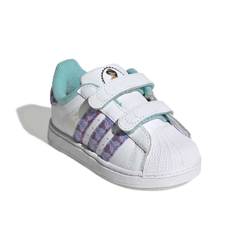 Adidas Infants' Disney Princess Jasmine Superstar II Shoes - Cloud White / Gold Metallic