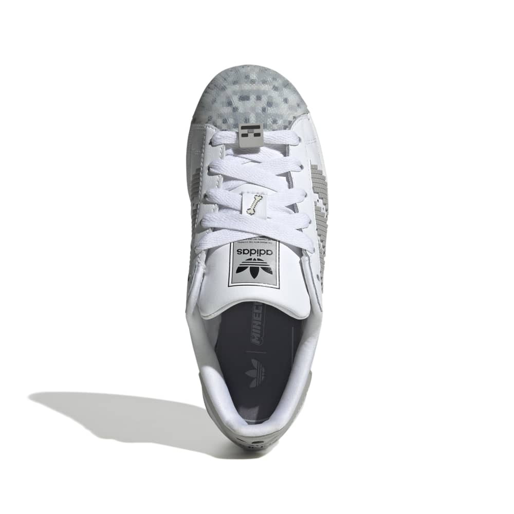adidas Kids Superstar II X Minecraft Shoes - White / Grey / Black