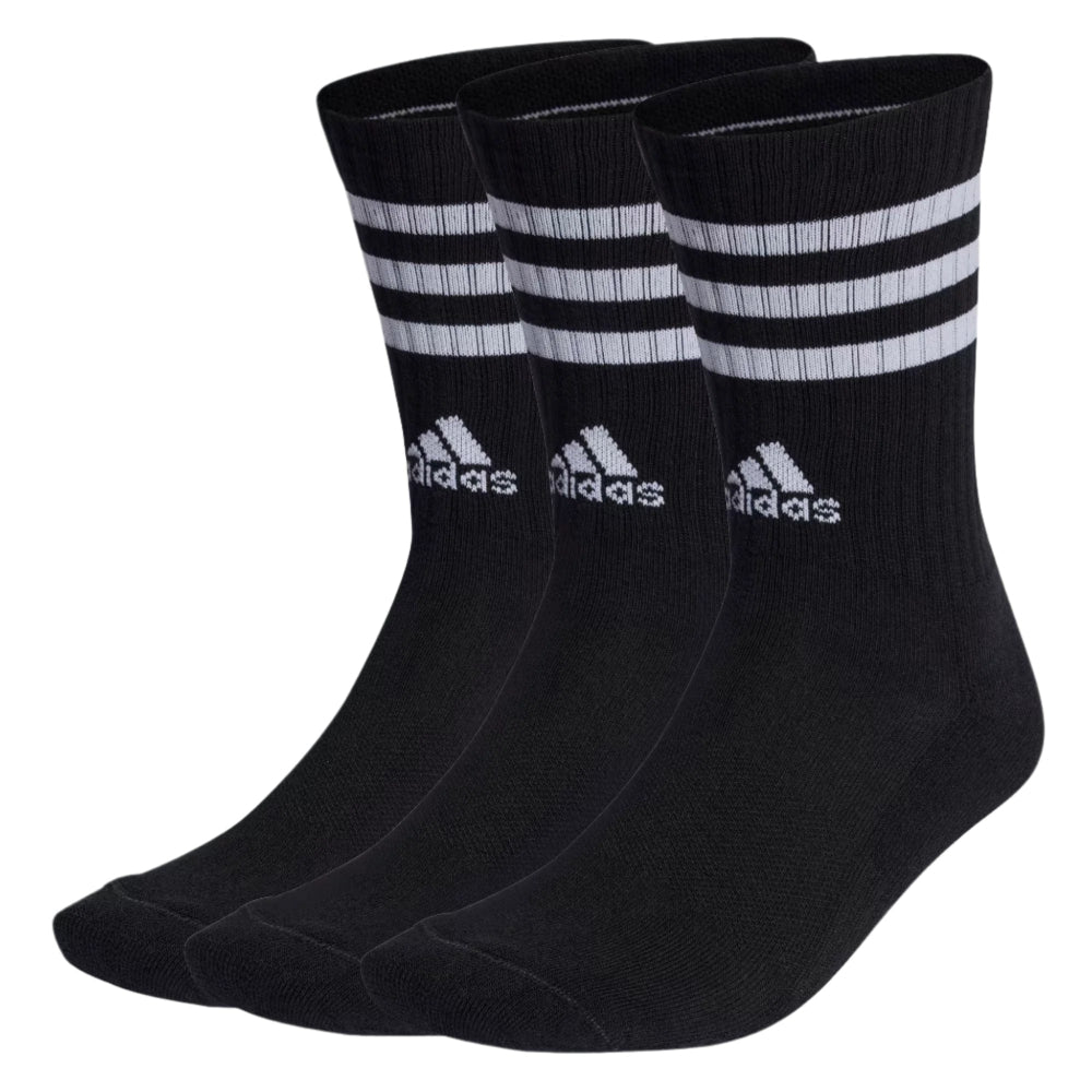 Adidas 3 Stripes Crew Socks 3 Pairs - Black/ White