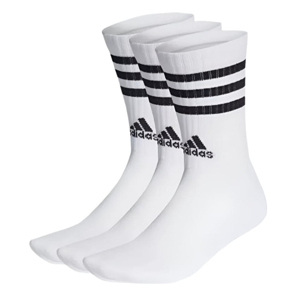 Adidas 3 Stripes Crew Socks 3 Pairs - White / Black