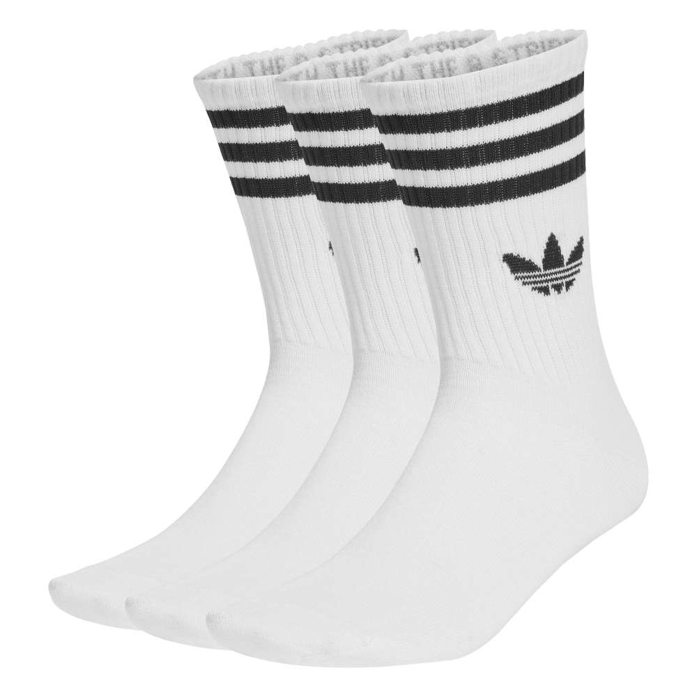 Adidas 3 Stripes Crew Socks 3 Pairs - White / Black
