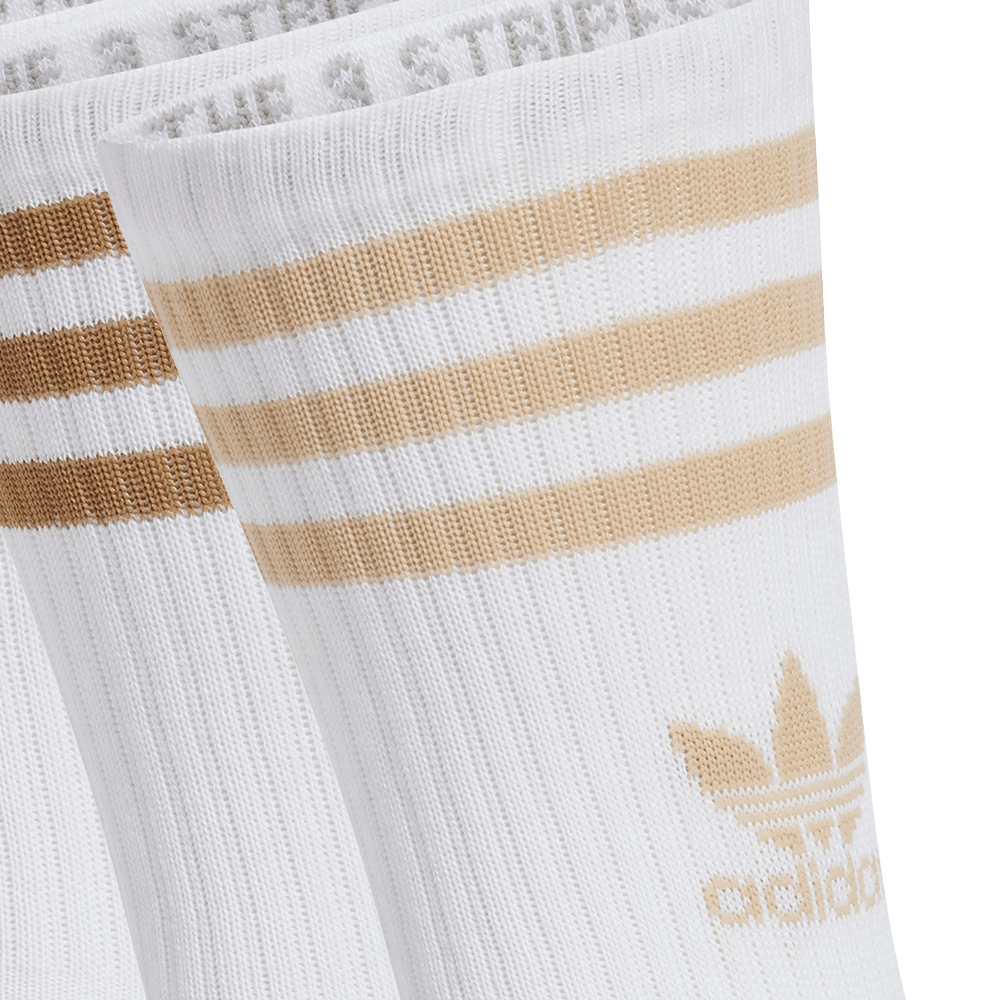 adidas Crew Sock 3 Pack - White / Beige / Brown