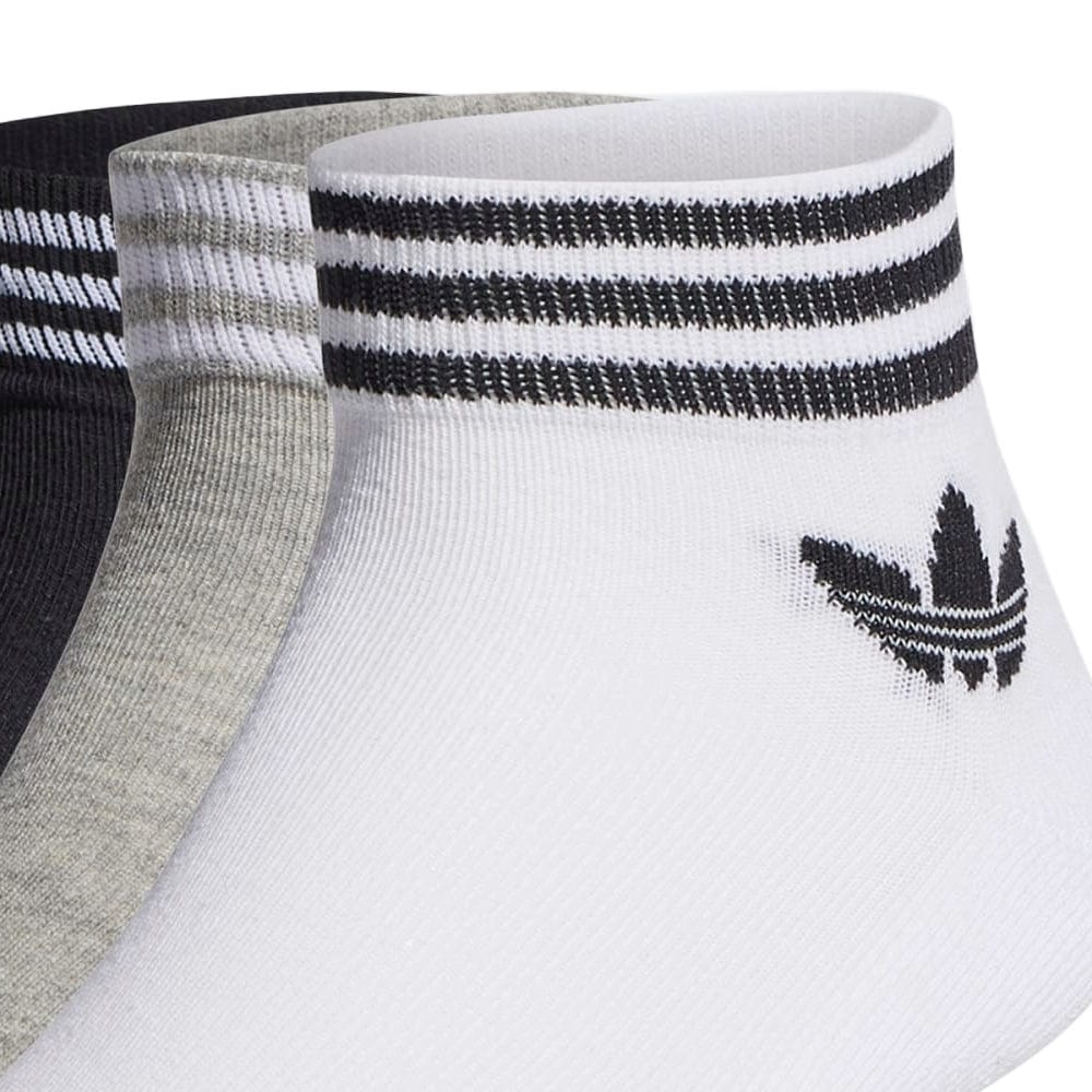 adidas Trefoil Ankle Sock 3 Pack - White / Grey / Black