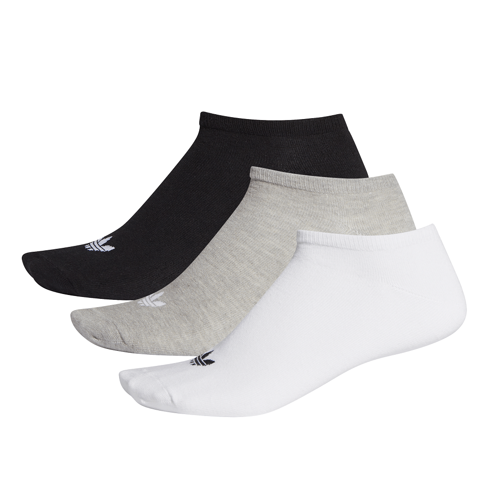 adidas Trefoil Liner Socks 3 Pack - White / Black / Grey
