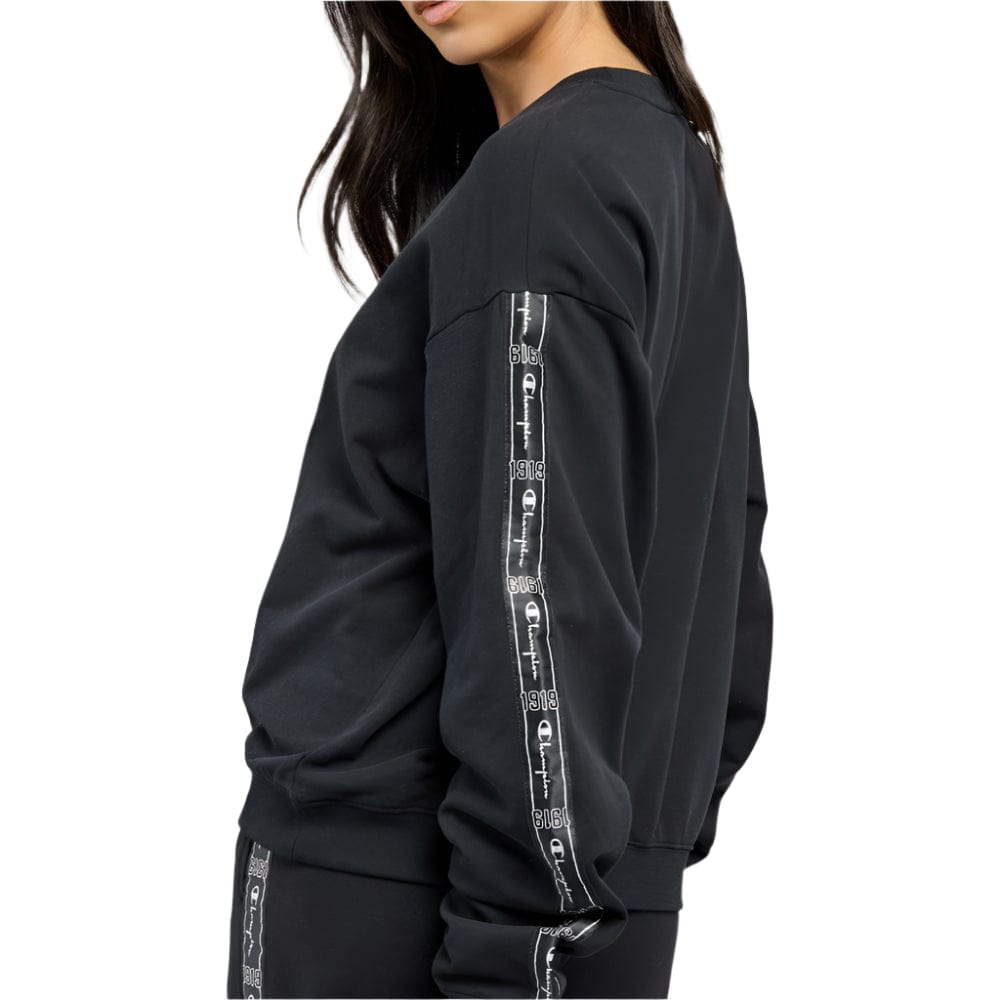 Champion Womens Lux Taping Crew - Black