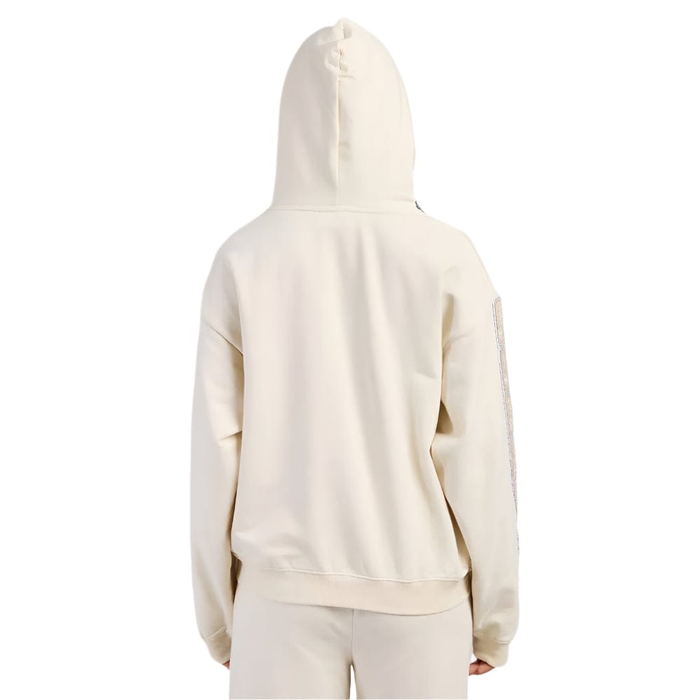 Champion Womens Lux Taping Hoodie - Natural - Back 