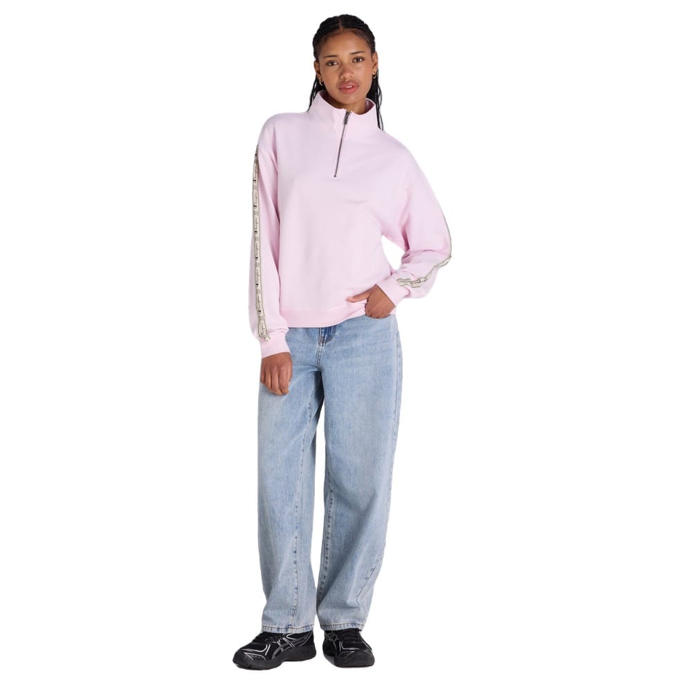 Champion Womens Taping 1/4 Zip - Lilac Pink