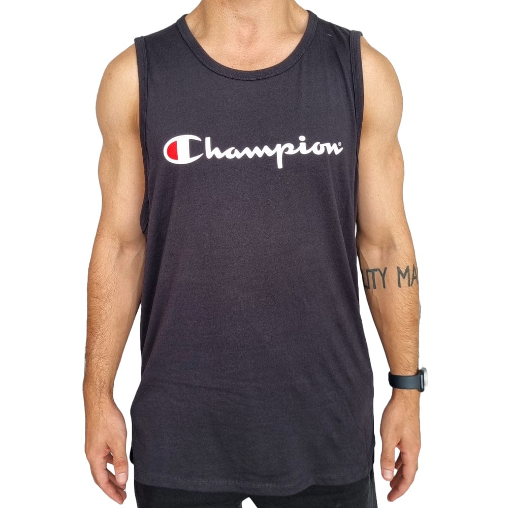Champion Script Sport Singlet - Black