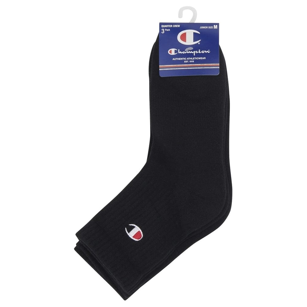 Champion LFS C Quarter Crew Sock 3 Pack - Black