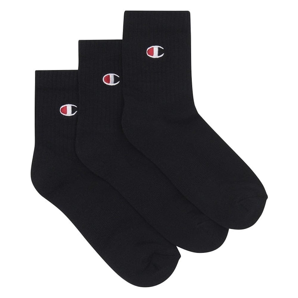 Champion LFS C Quarter Crew Sock 3 Pack - Black