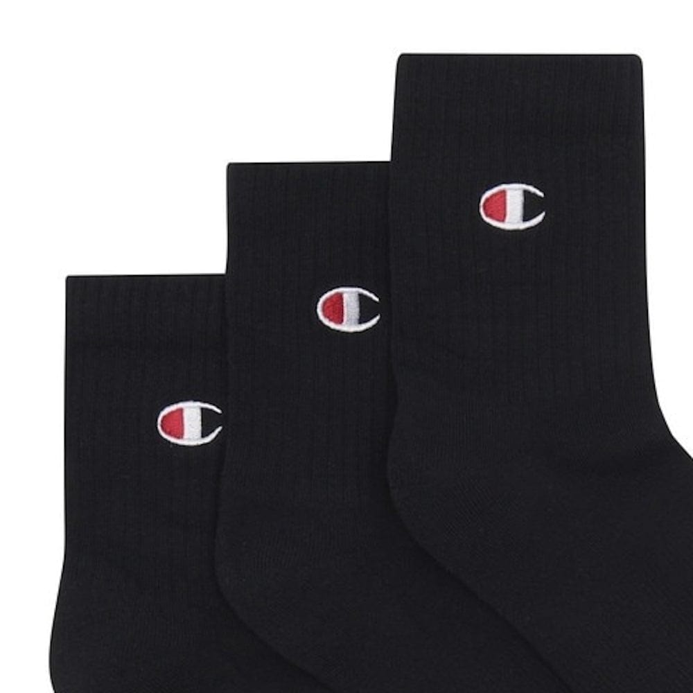 Champion LFS C Quarter Crew Sock 3 Pack - Black