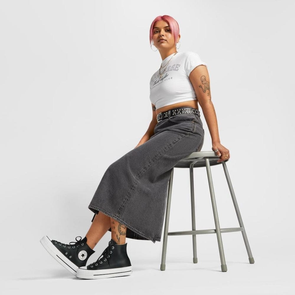 Converse Womens CT Lift Leather Hi - Black / White