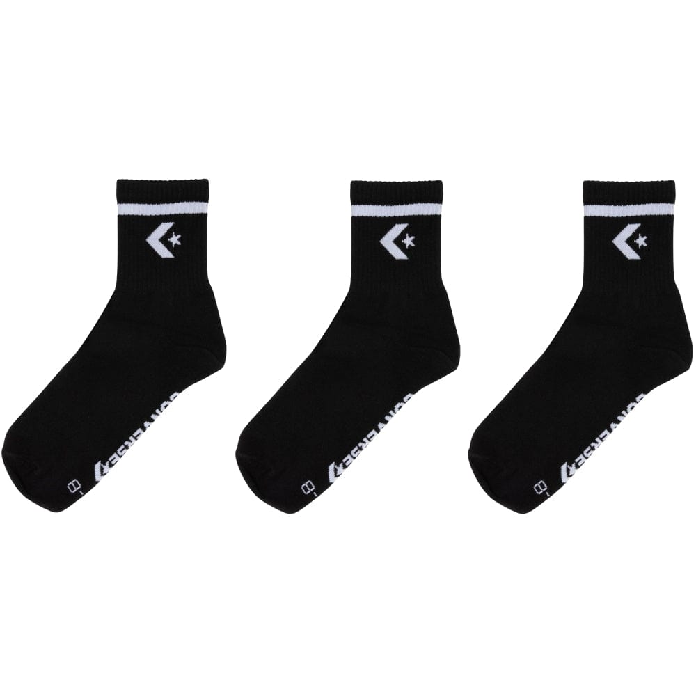Converse Quarter Sock 3 Pack - Black / White
