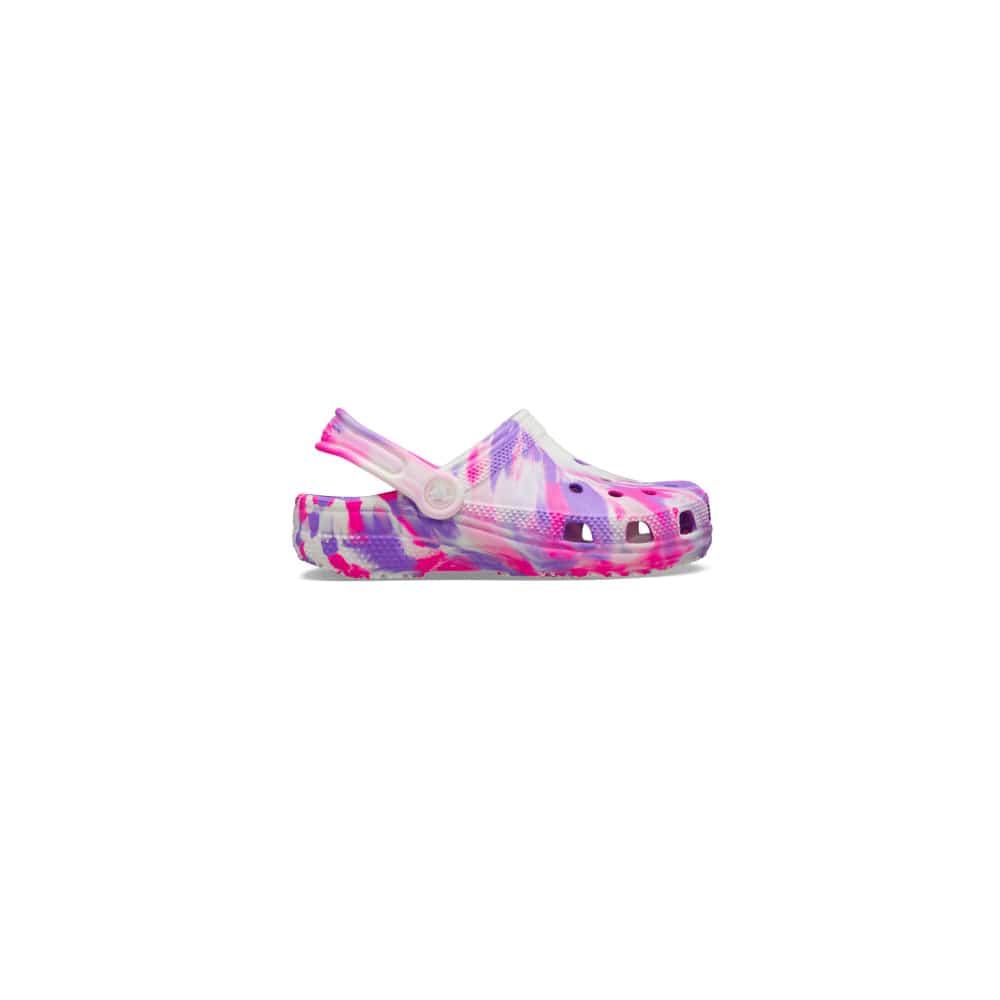 Crocs Kids Classic Glow Marbled Clog - Pink Crush / Multi