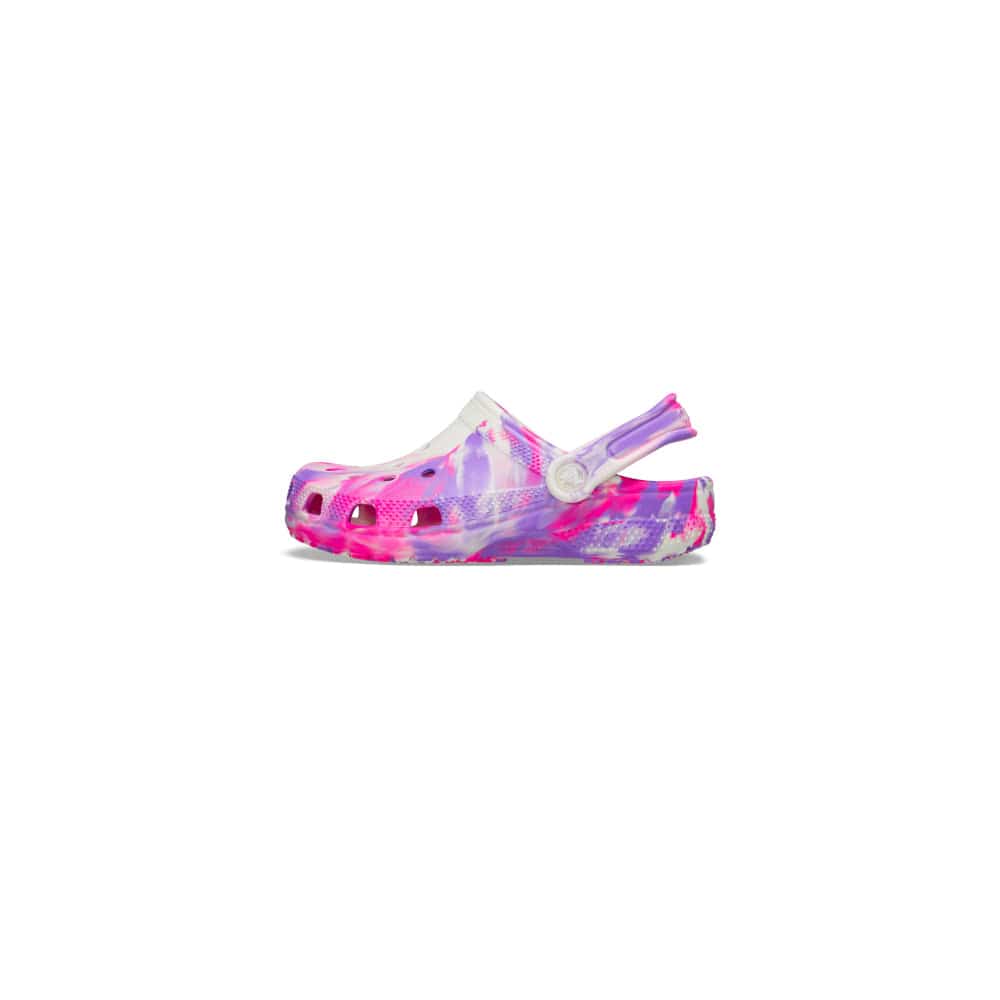 Crocs Kids Classic Glow Marbled Clog - Pink Crush / Multi
