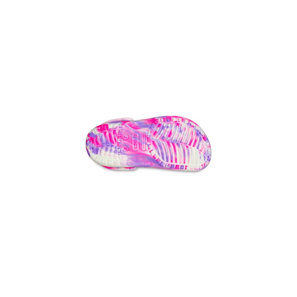 Crocs Kids Classic Glow Marbled Clog - Pink Crush / Multi