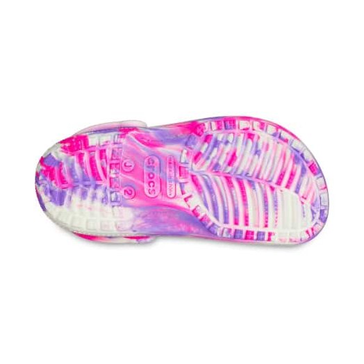 Crocs Kids Classic Glow Marbled Clog - Pink Crush / Multi