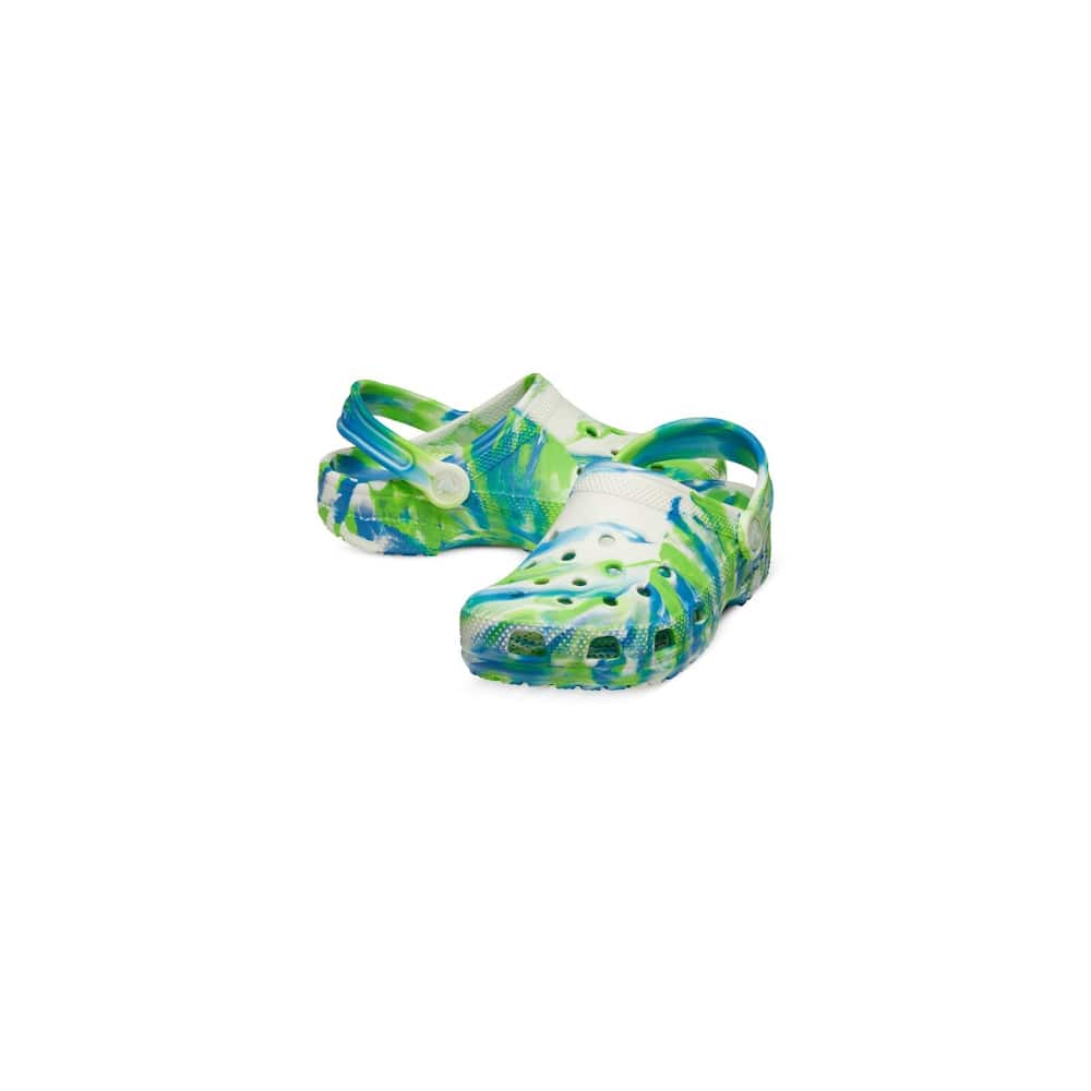 Crocs Kids Classic Glow Marbled Clog - Prep Blue / Multi