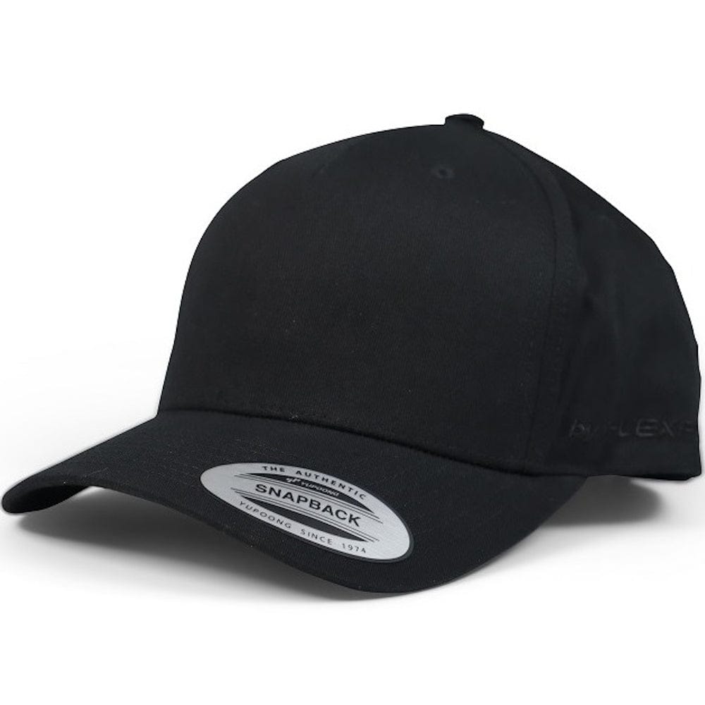 Flexfit Classic 5 Panel Snapback Cap - Black