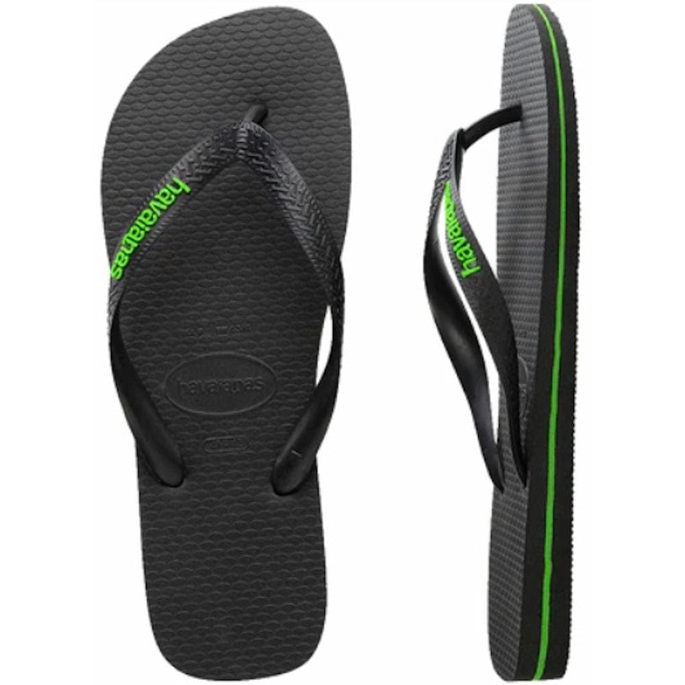 Havaianas Rubber Logo - Black / Neon Green