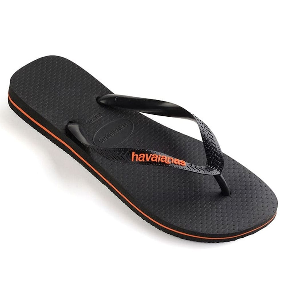 Havaianas Rubber Logo - Black / Orange Neon