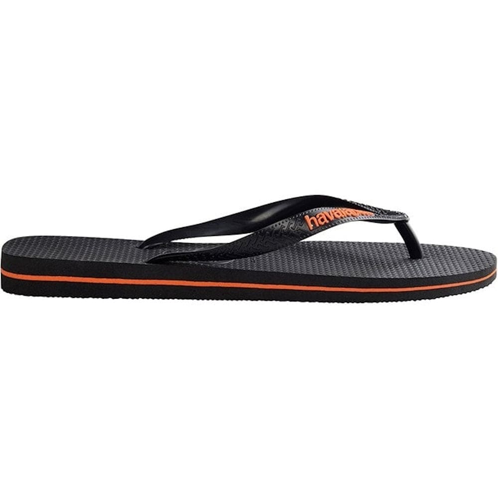 Havaianas Rubber Logo - Black / Orange Neon