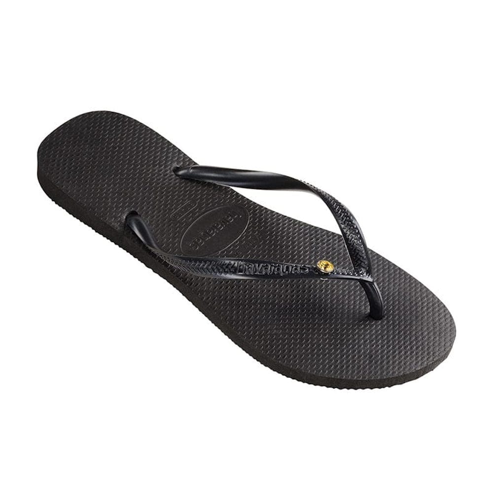Havaianas Slim Coloured Crystal - Black / Sunflower Crystal