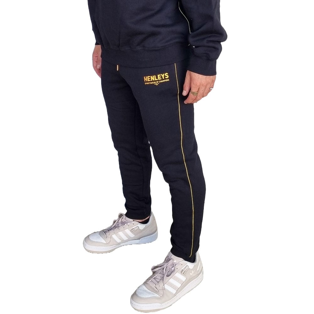 Henleys Champions Gold Track Pant - Black