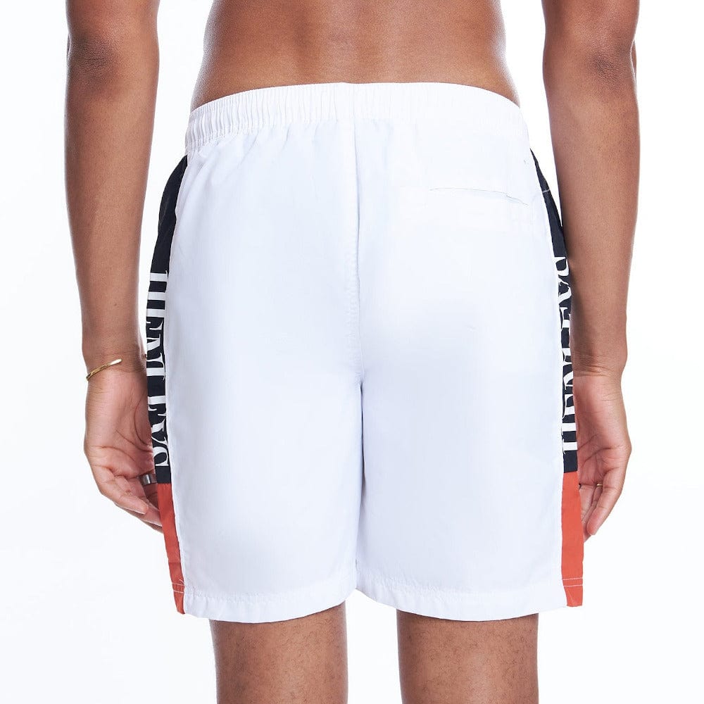 Henleys Panel Swim Short - White / Apricot