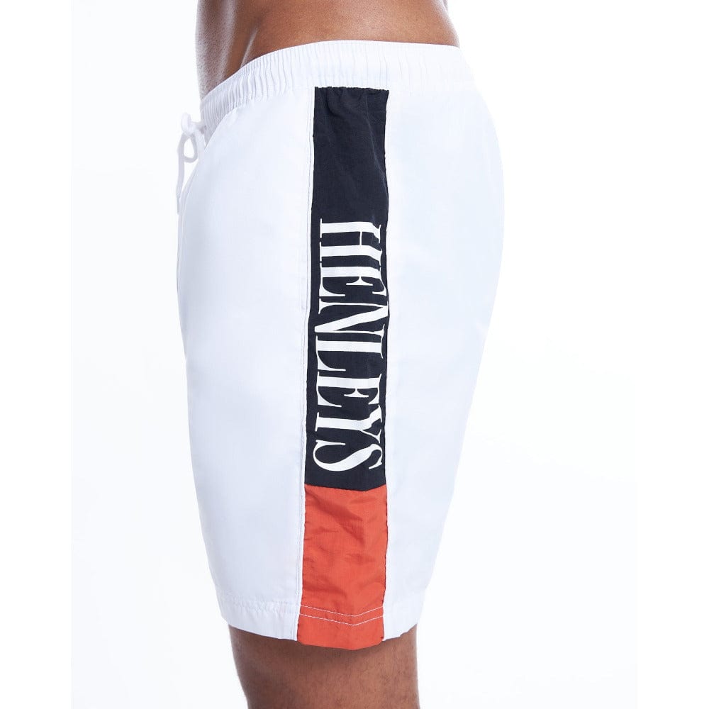 Henleys Panel Swim Short - White / Apricot