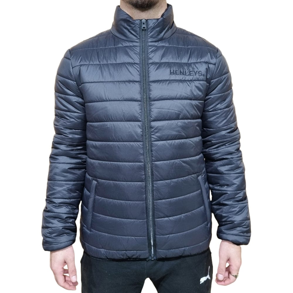 Henleys Classic Logo Lightweight Puffer - Black