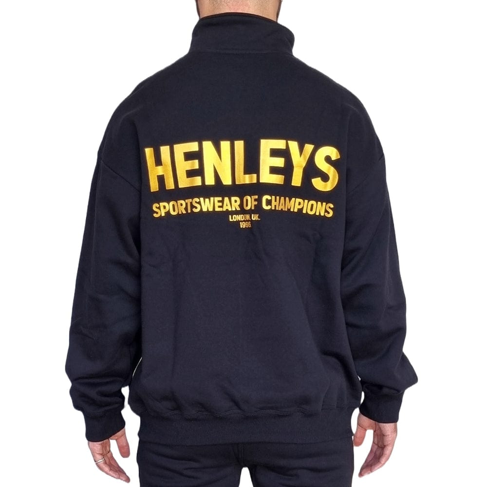 Henleys Champions Gold Zip Sweater - Black