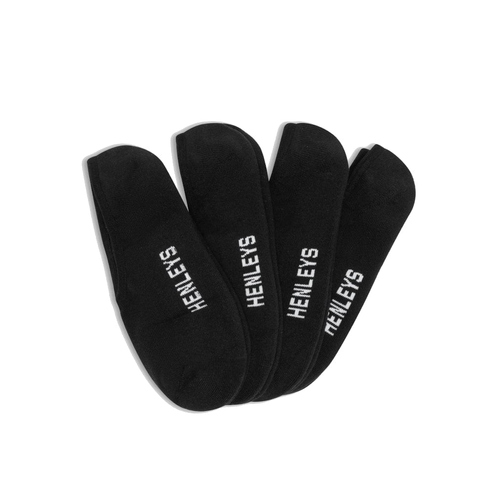 Henleys Classic Invisible Socks 4 Pack - Black