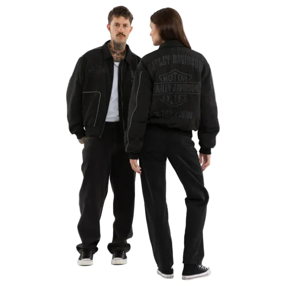 KSCY X Harley Davidson Drill Bomber Jacket - Anthracite Black