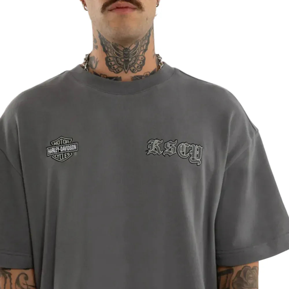 KSCY X Harley Davidson Ride Loopback Street Tee - Charcoal