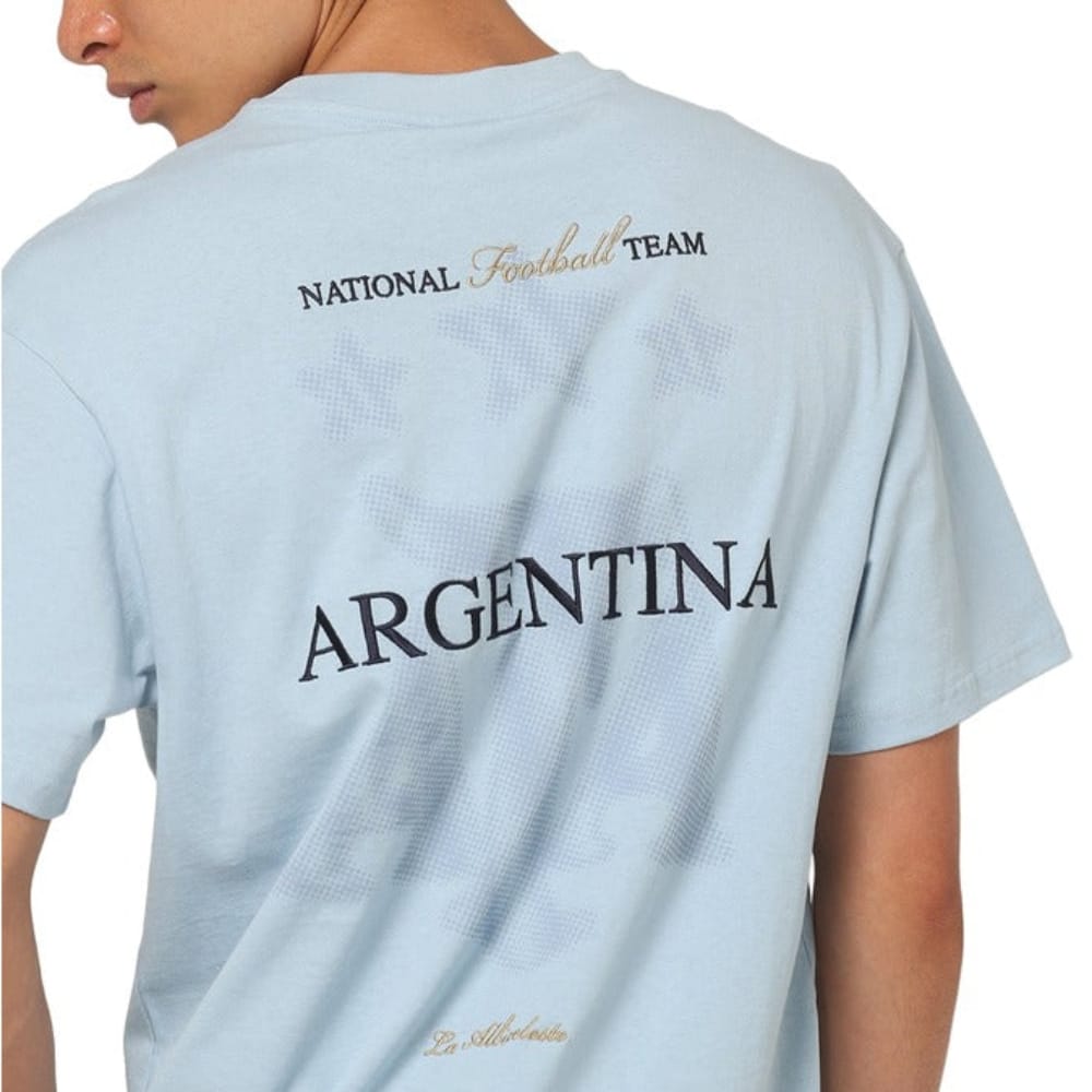 Majestic Athletic Argentina Halftone Crest Tee - Argentina Blue