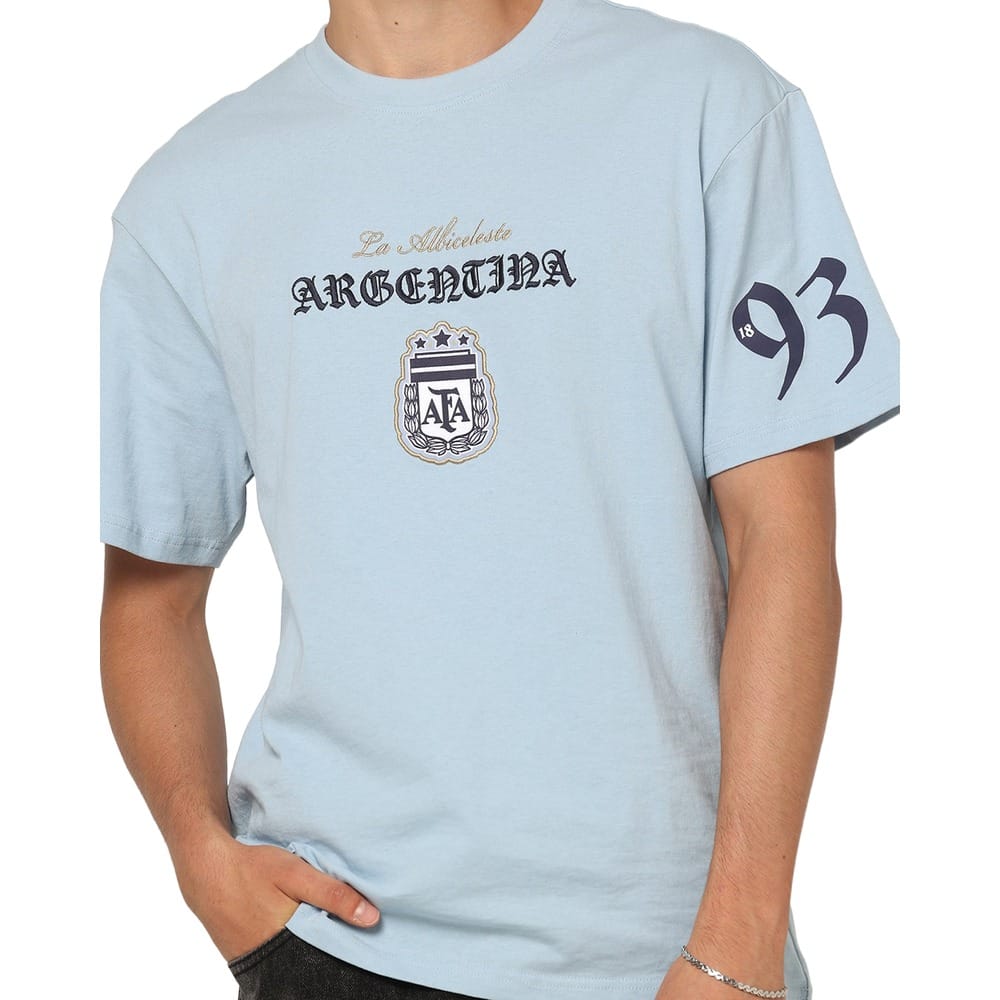 Majestic Athletic Argentina Halftone Crest Tee - Argentina Blue