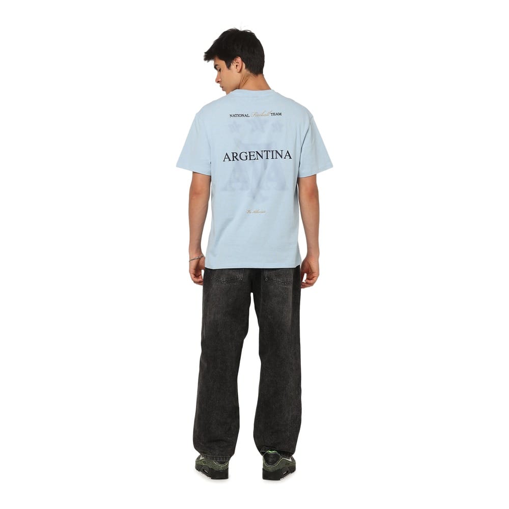 Majestic Athletic Argentina Halftone Crest Tee - Argentina Blue