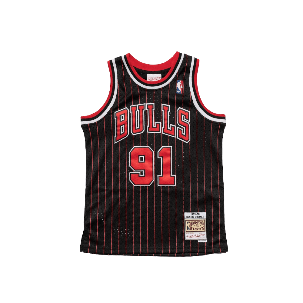 Mitchell & Ness Youth Swingman Jersey Chicago Bulls Dennis Rodman Alt 95/96 - Black Pinstripe