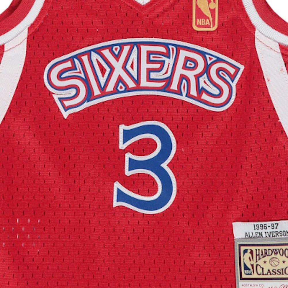 Mitchell & Ness Youth Swingman Jersey Philadelphia 76ers Allen Iverson Road 96/97 - Red