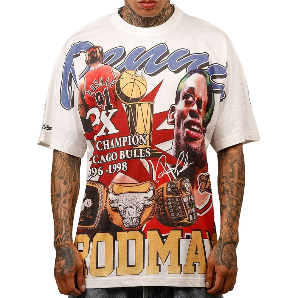 Mitchell & Ness Chicago Bulls Dennis Rodman Rings Tee - Vintage White