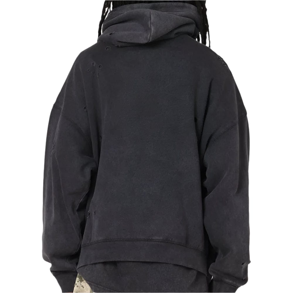 Mitchell & Ness Chicago Bulls Distressed Rhinestone Logo Hoodie - Faded Black