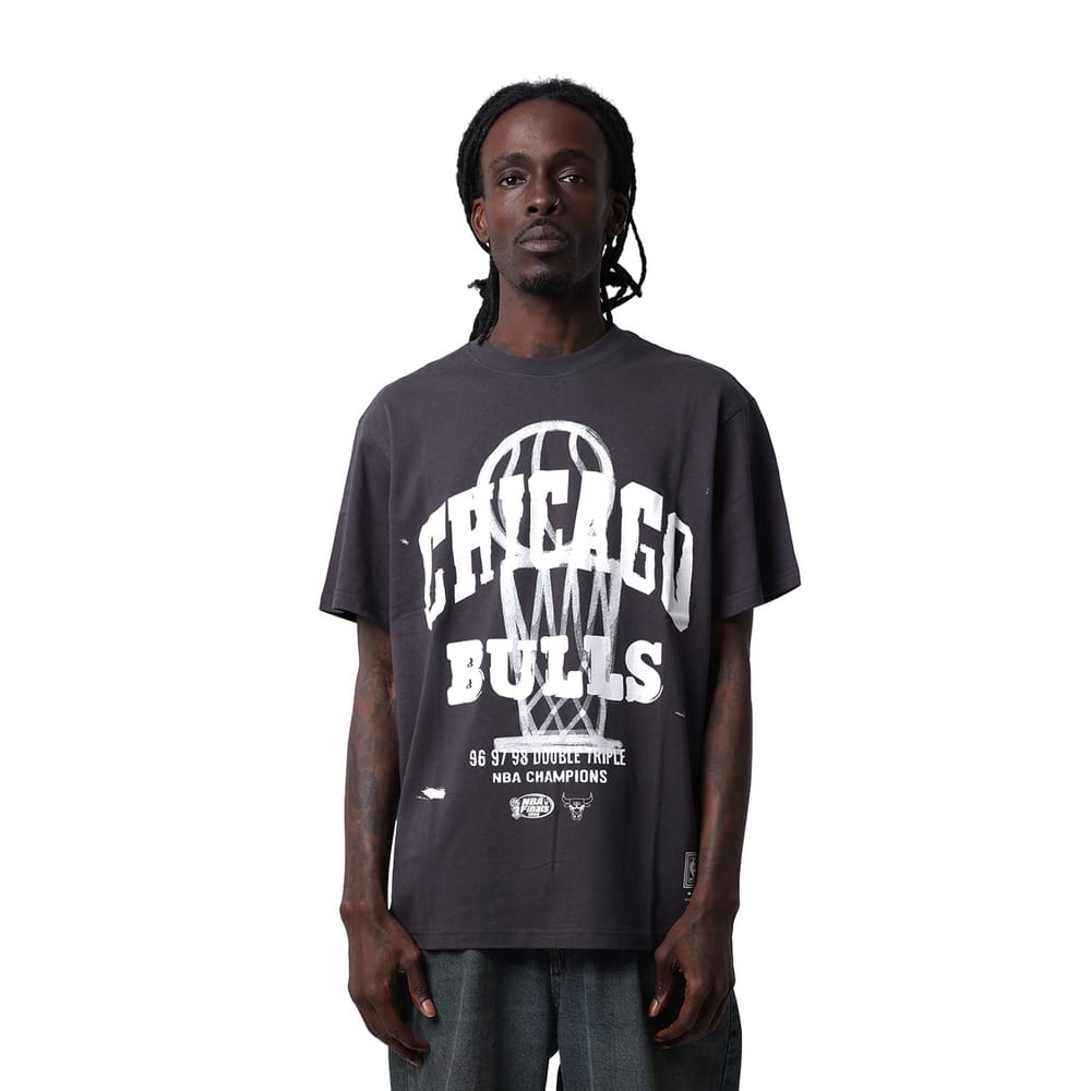 Mitchell & Ness Exclusive Tee Chicago Bulls - Washed Black