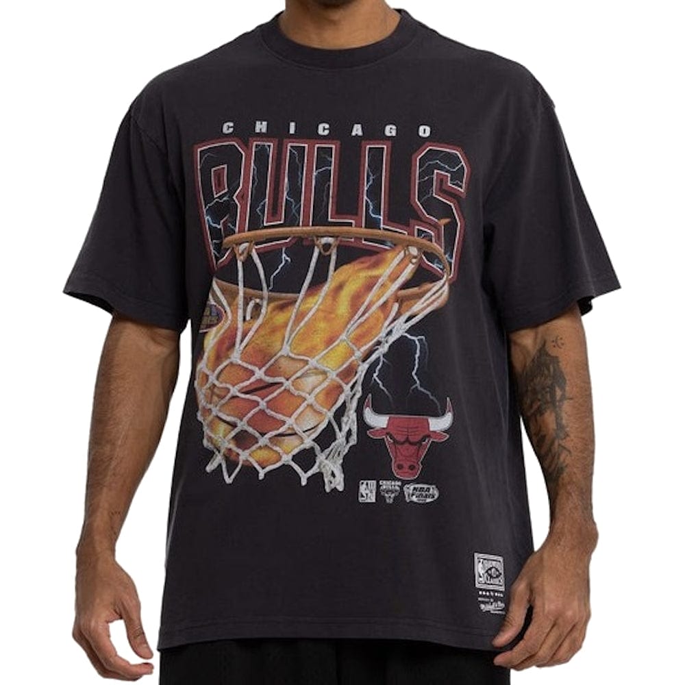 Mitchell & Ness Fire N Lightning Tee Chicago Bulls - Faded Black