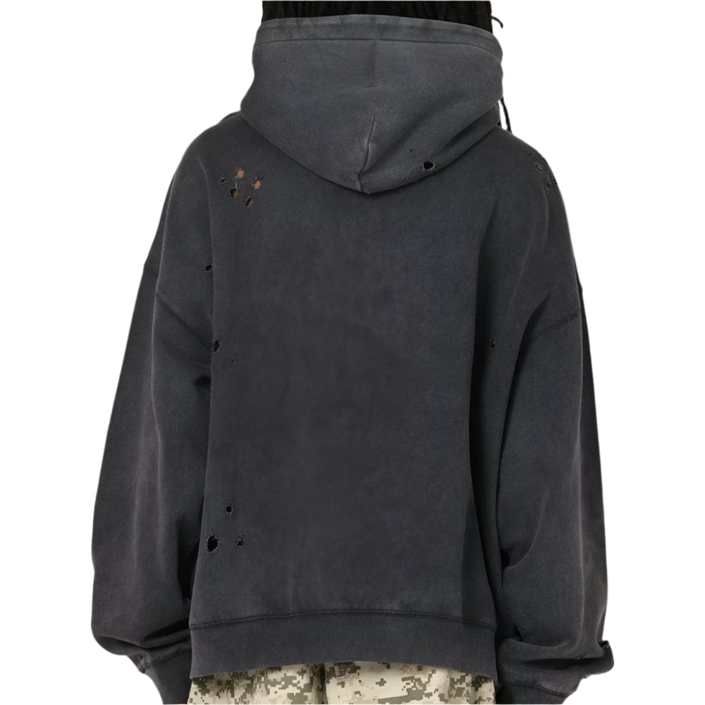 Mitchell & Ness Las Vegas Raiders Distressed Rhinestone Logo Hoodie - Faded Black