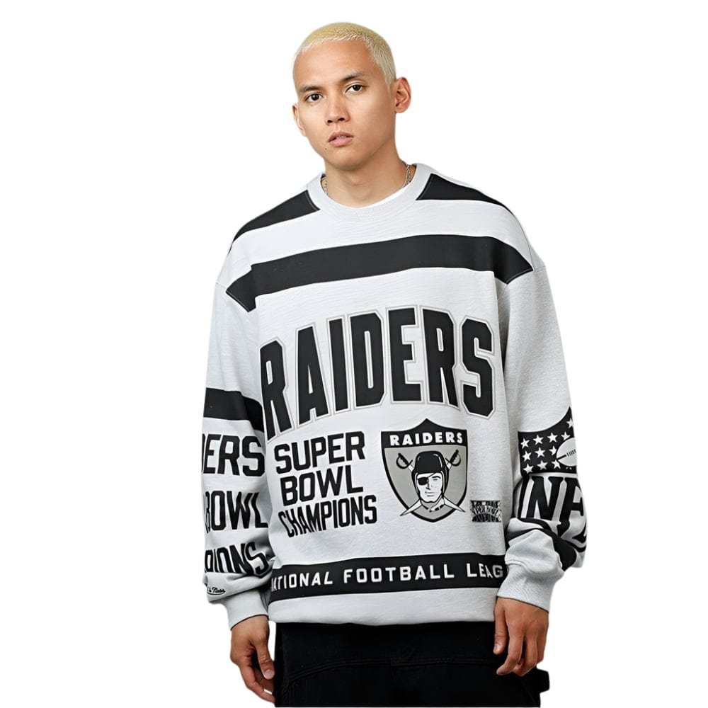 Mitchell & Ness Las Vegas Raiders Letterform Crew - Grey Marle
