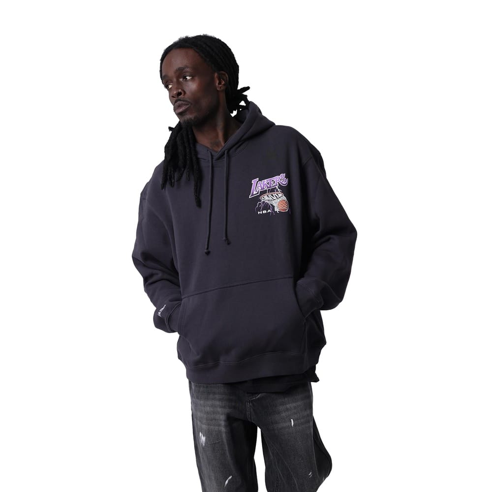 Mitchell & Ness Los Angeles Lakers Lightning Hoodie - Washed Black